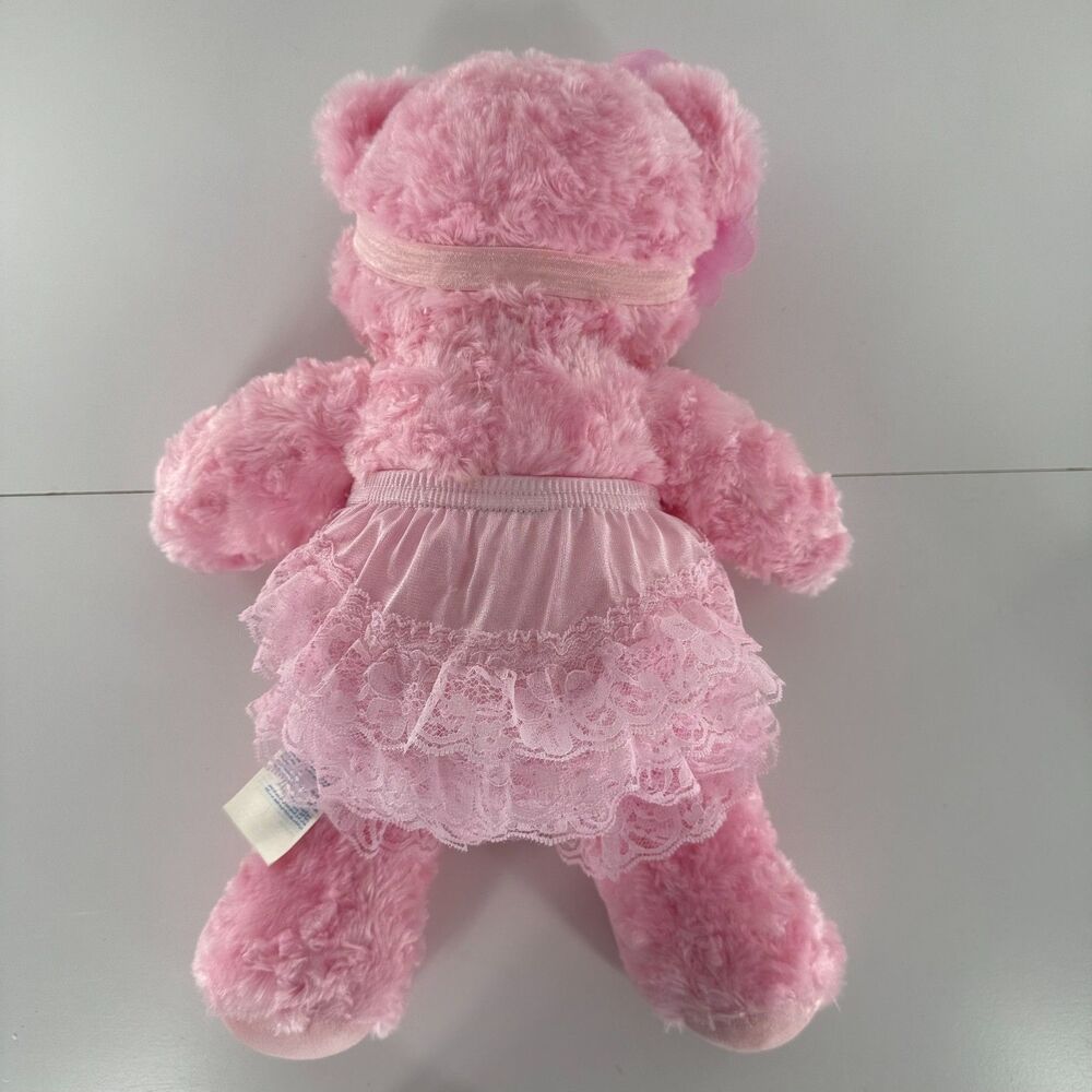 Build A Bear Pink Teddy Bear Plush Stuffed Animal BABW 16” Heart Nose Cute - Picture 5 of 14